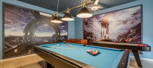 ✦ 5min2Disney ✦ 7BR/4.5BA ✦ South Pool/Spa ✦ A/C Star Wars Gameroom ✦ Modern in Kissimmee