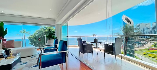 OceanFront Terrace King 3BR Larcomar Miraflores in Miraflores