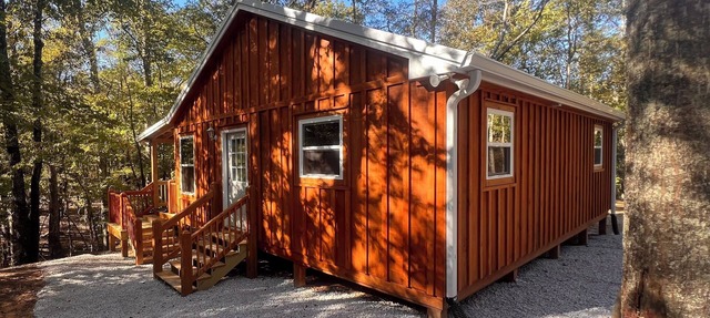 Peaceful 2BR cabin between Montgomery & Troy, AL with trails and stocked pond in Ramer