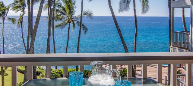 Poipu Palms 202.Oceanfront, Palm Trees and the Beautiful Blue Pacific Ocean! in Poipu