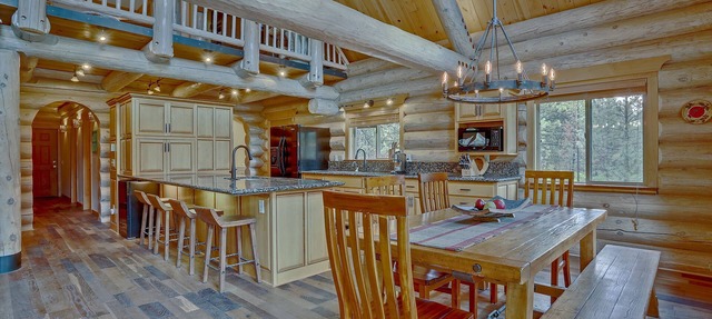 Private Riverfront Log Cabin Retreat on 1.5 Acres, Bordering the National Forest in Bend
