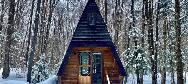 Secluded A Frame Cabin, On 27 Acres by the Lake in Maynooth