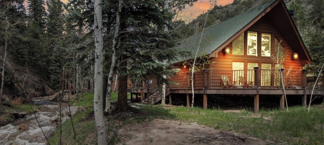 WATER FRONT Updated Cabin Close to Estes Park New Hot Tub 3 Private Acres in Glen Haven