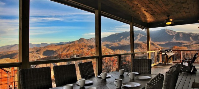 GORGEOUS Luxury VIEW Cabin! Theater & Game Room! Huge Decks! Fire Pits! Hot Tub! in Gatlinburg